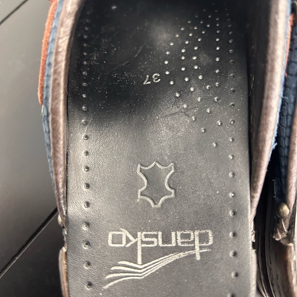 Dansko clogs, size 37, 7, Blue suede leather, brown tassel - Picture 4 of 4